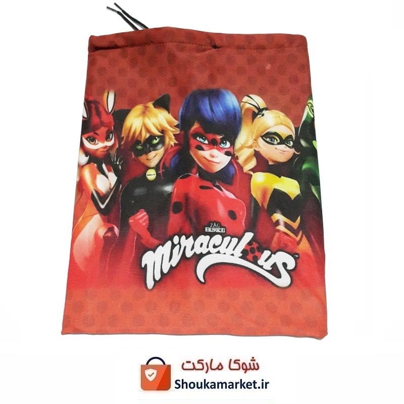 کلاه اسکارف بچه گانه و دخترانه کارتونی دختر کفشدوزکی و گربه سیاه CKL-017