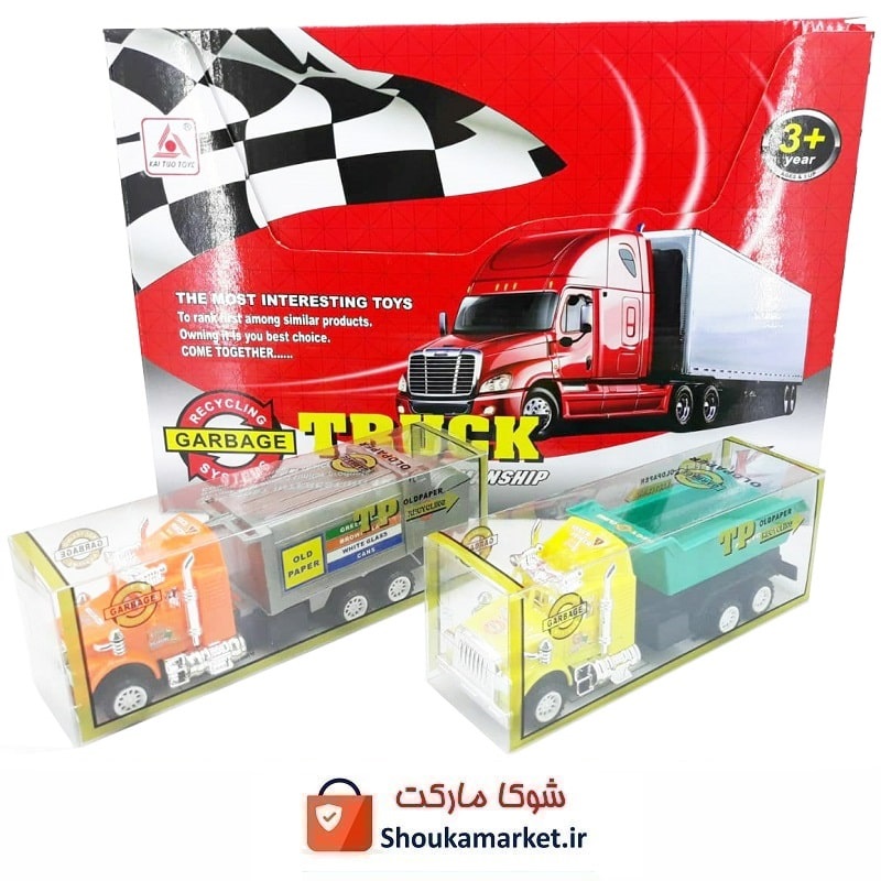 اسباب بازی کامیون کمپرسی و بازیافت طول ۱۶ سانت TMT-016