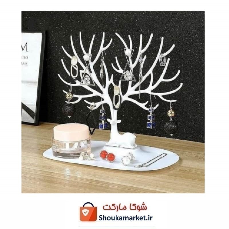 استند و آویز زیورآلات و بدلیجات شاخ گوزن اصلی جعبه دار HDC-012