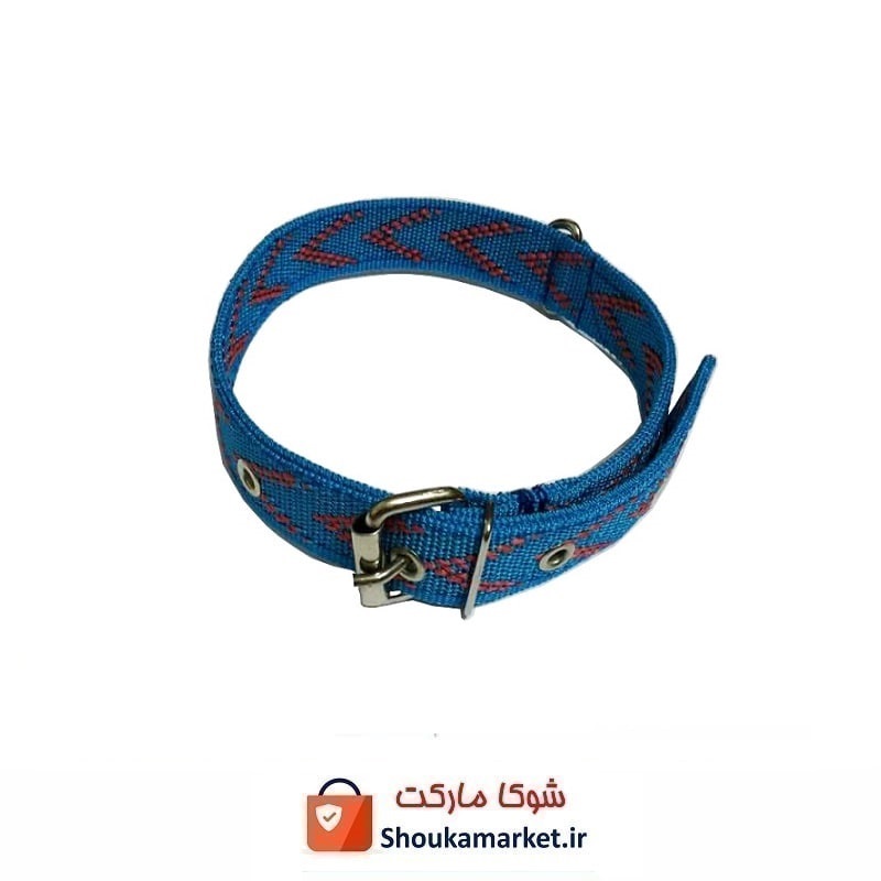 قلاده گردنی سگ برزنتی ۲ لایه عرض ۳ سانت رنگ آبی HPS-023D