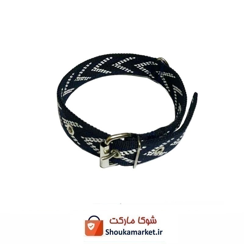 قلاده گردنی سگ برزنتی ۲ لایه عرض ۳ سانت رنگ سرمه ای HPS-023B