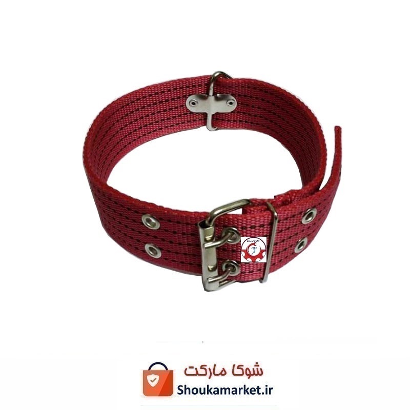 قلاده گردنی سگ برزنتی بزرگ و پهن عرض 5 سانت رنگ قرمز HPS-009D