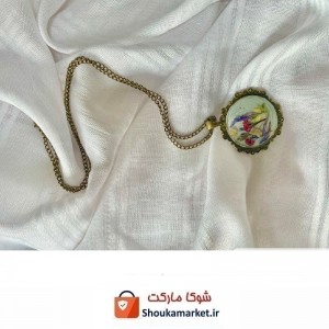 گردنبند برنز طرح گل رزین کد GGS