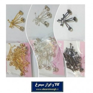 گیره روسری و حجاب دو شاخ نگین دار ۳ سانت ZGR-001