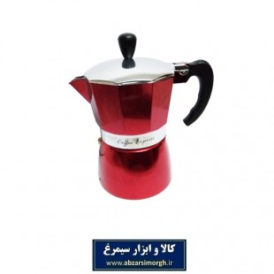 قهوه جوش و موکاپات اسپرسو ساز کمر استیل ۳ کاپ قرمز HGJ-013