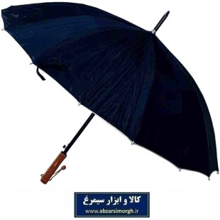 چتر مشکی 2 لایه 16 فنر دسته پلاستیکی طرح چوب با جعبه HCH-020
