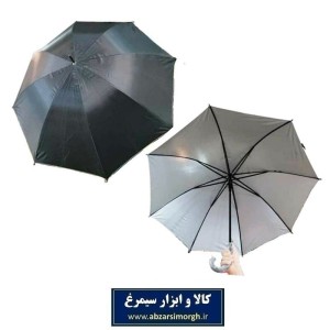 چتر مشکی داخل نقره ای دو نفره دسته عصایی ۸ فنر دوبل HCH-007