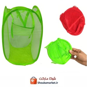 سبد توری رخت چرک فنر دار خارجی تاشو و کم جا HOR-031