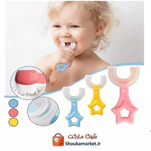 مسواک سیلیکونی و چرخشی کودک U Shaped خارجی و جعبه دار ZDD-006