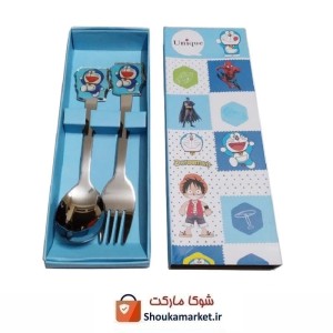 قاشق و چنگال کودک یونیک Unique شخصیت Doraemon دورامون HGS-005
