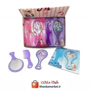 آینه و شانه دسته دار دخترانه طرح های کارتونی ZAY-005