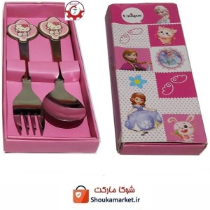 ست قاشق و چنگال کودک Unique یونیک طرح Hello Kitty هلو کیتی HGS-014