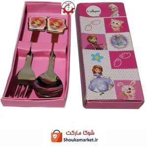 ست قاشق و چنگال کودک Unique یونیک طرح آنا HGS-013