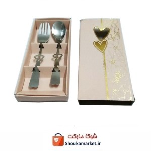 ست قاشق و چنگال کودک طرح قلب درجه ۲ چین HGS-009