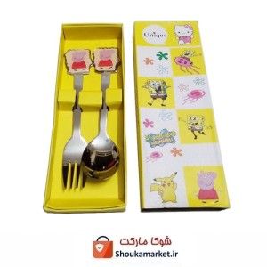 قاشق چنگال کودک یونیک Unique کارتون پپاپیگ خوک صورتی HGS-002