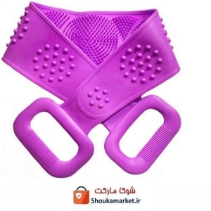لیف سیلیکونی حمام و ماساژ دو طرفه نرم و دسته بلند 70 سانت HHM-015