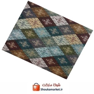 زیر سفره ای پارچه ای طرح سنتی مدل E سایز ۶ نفره HZA-012
