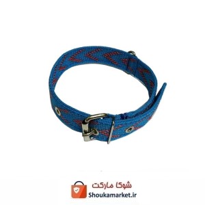 قلاده گردنی سگ برزنتی ۲ لایه عرض ۳ سانت رنگ آبی HPS-023D