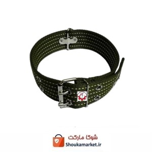 قلاده گردنی سگ برزنتی بزرگ و پهن عرض 5 سانت قهوه ای و سبز HPS-009C