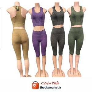 ست لباس ورزشی زنانه تاپ و شلوارکSV-002