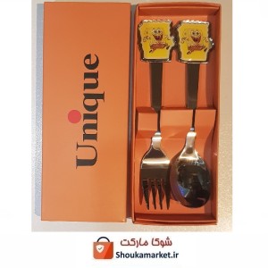 ست قاشق و چنگال کودک Unique یونیک طرح باب اسفنجیHGS-015