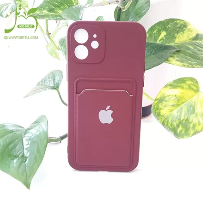 قاب سیلیکونی جاکارتی دار محافظ لنزدار iPhone 12