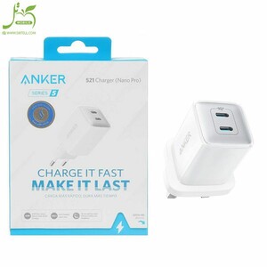 شارژر دیواری فست دو پورت ANKER مدل Nano Pro A2038 گارانتی 18 ماه