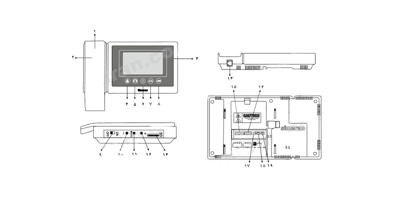 مانیتور 4.3 اینچ HS-43TKM100I سیماران