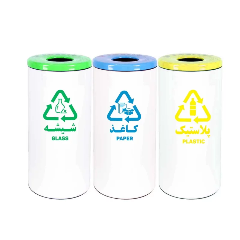 سطل زباله سه قلو بازیافتی مدل MA575 W
