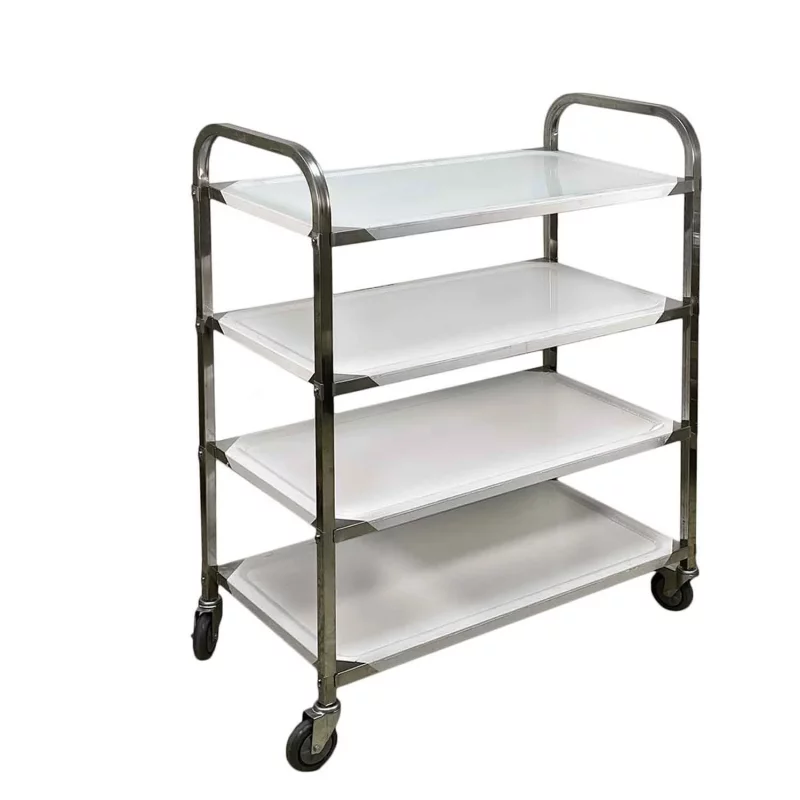 ترولی چهار طبقه استیل تخت 624