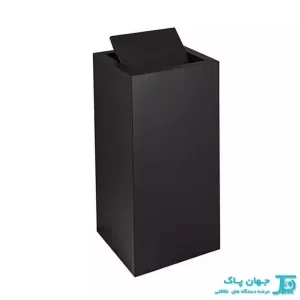 خرید سطل زباله درب بادبزنی چهارگوش مدل N-6-مشکی