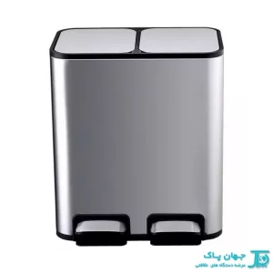 خرید سطل زباله دوقلو استیل 12x2 لیتری M24