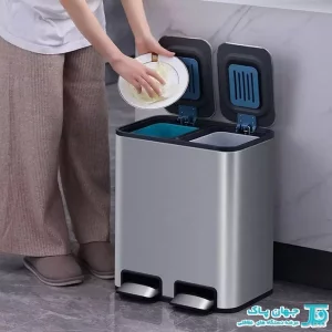 مشخصات سطل زباله دوقلو استیل 12x2 لیتری M24