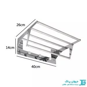 ابعاد رخت آویز ثابت 40 سانتیمتری M400 - استیل