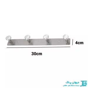 ابعاد رخت آویز چهار شاخه مدل RJ40 - استیل