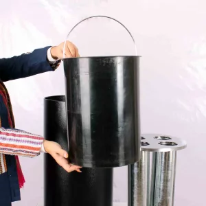 قیمت سطل زباله لیوان یکبار مصرف استیل مدل 108