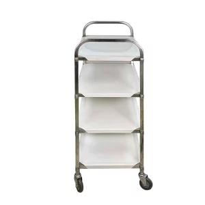 قیمت ترولی چهار طبقه استیل تخت 624