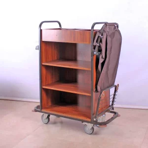 قیمت ترولی هتلی خانه‌داری تاشو مدل 9450 رنگ قهوه ای