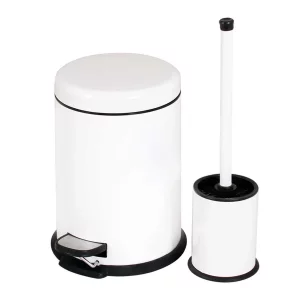 سطل زباله و برس دیواری مدل CE380 رنگ سفید