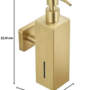 ابعاد جا صابونی دیواری چهارگوش Q520 رنگ طلایی