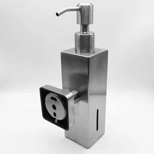 خرید جا صابونی دیواری چهارگوش Q500 رنگ استیل