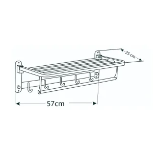ابعاد رخت آویز تاشو ۶۰ سانتیمتر سری R58 / R59 / R60