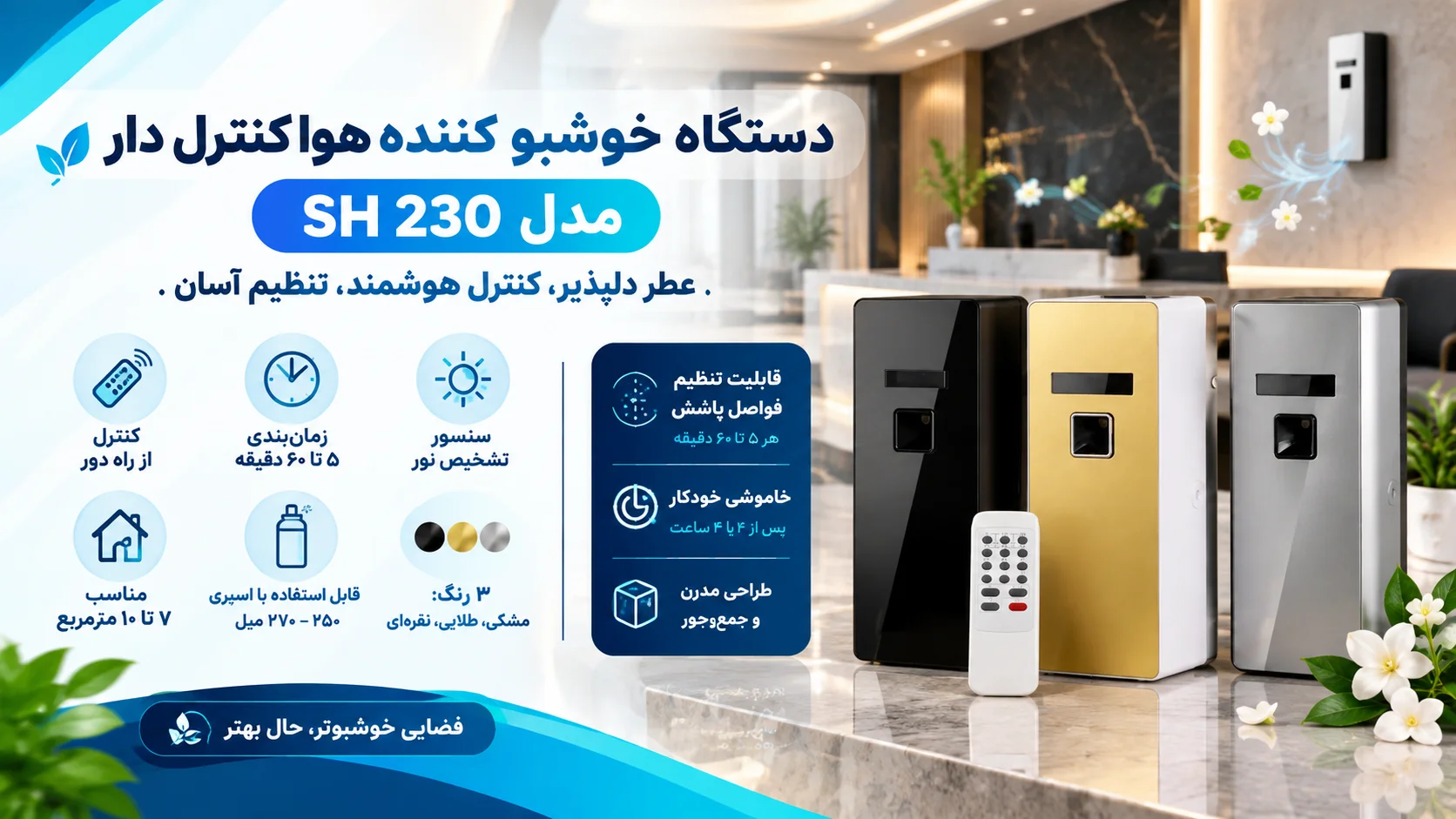 دستگاه خوشبو کننده هوا کنترل دار مدل SH 230