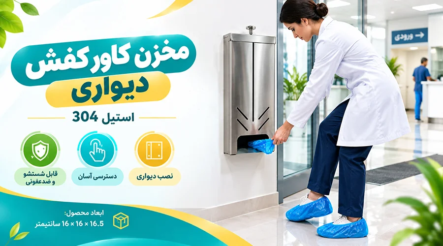مخزن کاور کفش دیواری استیل 304