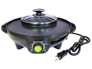 اجاق برقی به همراه دیگ درب شیشه ای LIVEN Electric Grill Hot Pot with Glass Lid SK-J3201