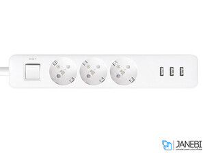 چند راهی و شارژر شیائومی 3 سوکت و 3 یو اس بی Xiaomi XMCXB04QM Mi Power Strip EU Plug