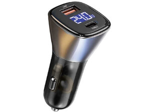 خرید شارژر فندکی فست تایپ سی و یو اس بی 72 وات ویوو WiWU PC500 72W USB + Type-C Dual Ports Car Charger