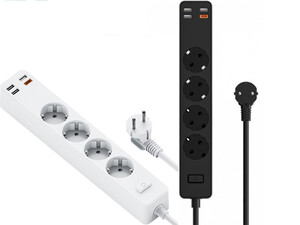 خرید چند راهی برق 4 سوکت و 3 یو اس بی و 1 تایپ سی ویوو WiWU U01 Power Strip Socket With 4 AC 3 USB 20W PD