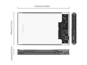 باکس هارد اینترنال به اکسترنال اوریکو Orico 2139C3 2.5 inch Type-C Hard Drive Enclosure