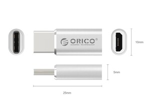 مبدل تایپ سی به میکرو یو اس بی اوریکو Orico CTM1 Aluminum Micro to Type-C USB2.0 Adapter